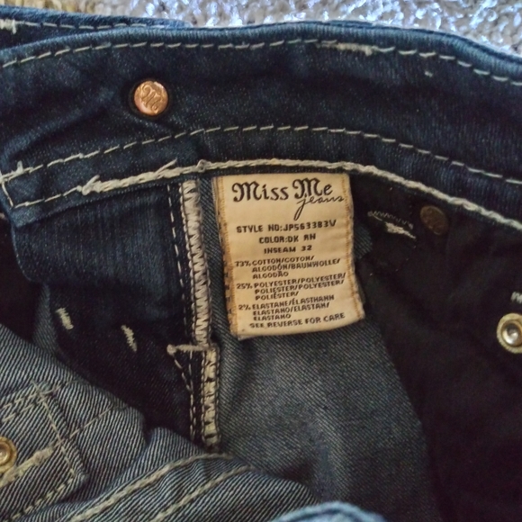 Miss Me Dark Blue jeans size 24 bling cross - Picture 5 of 8